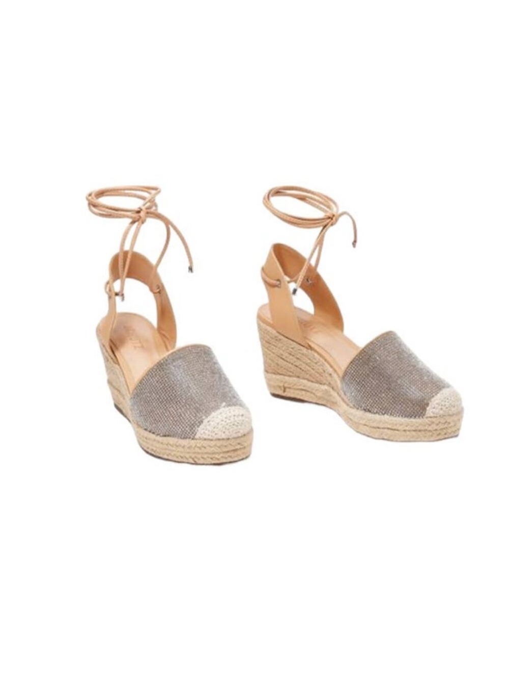 Schutz Espadrille Wedge Ankle-Tie Sandals